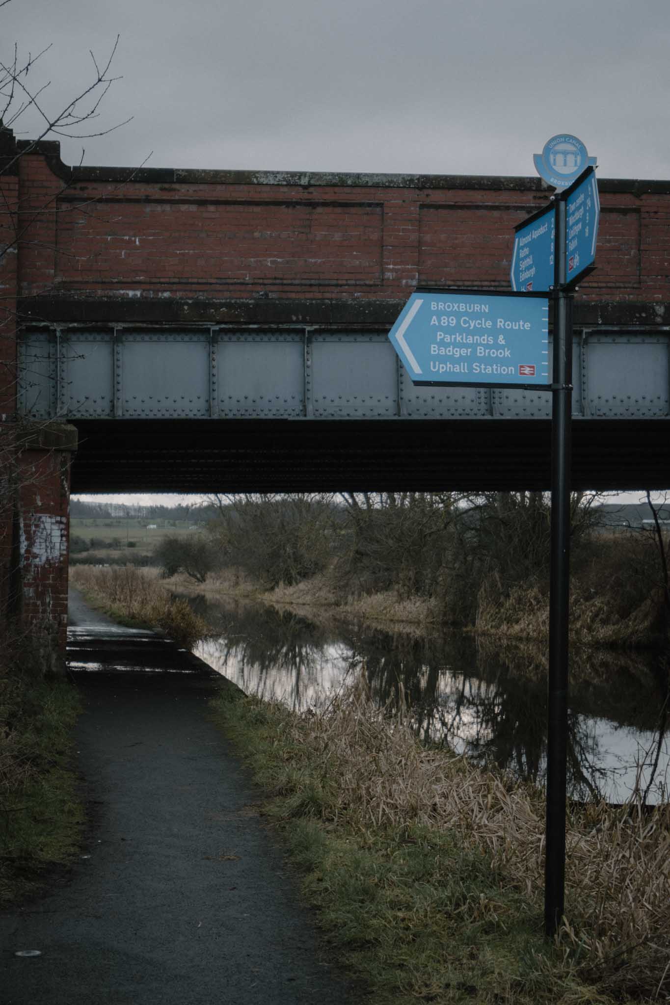 Signs on the canal path
