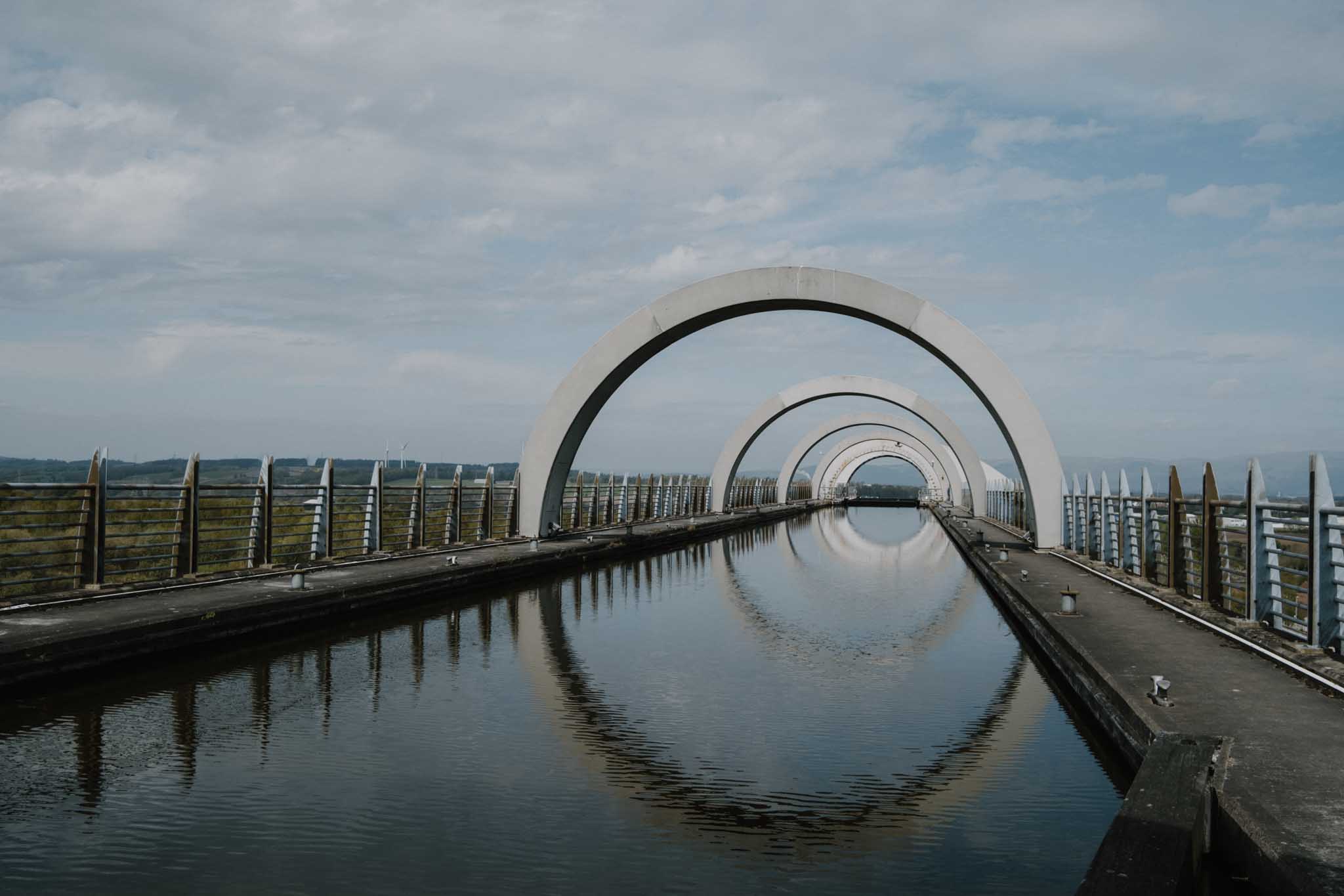 Approaching the iconic Falkirk Wheel