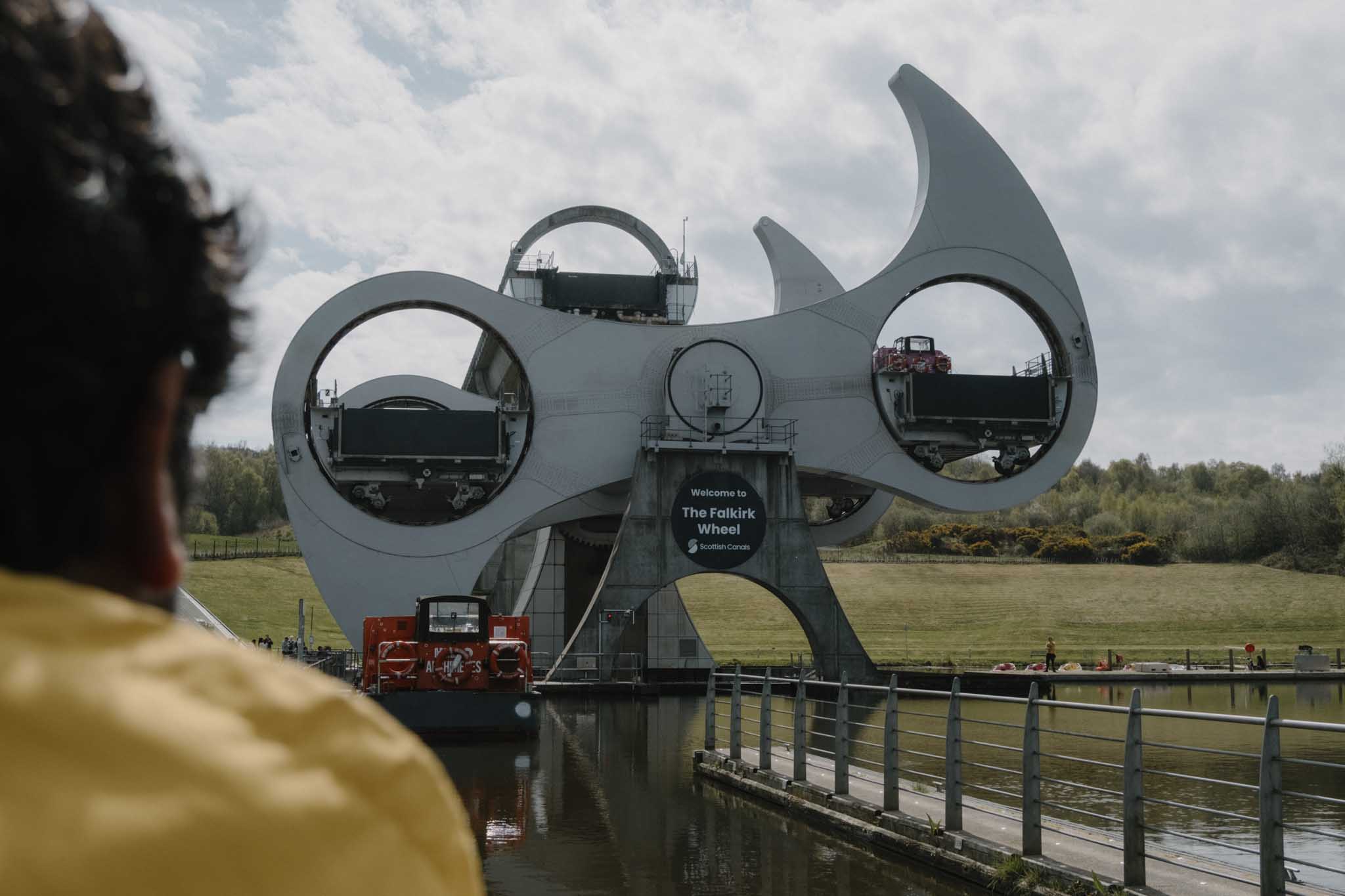 The spectacular Falkirk Wheel boat lift